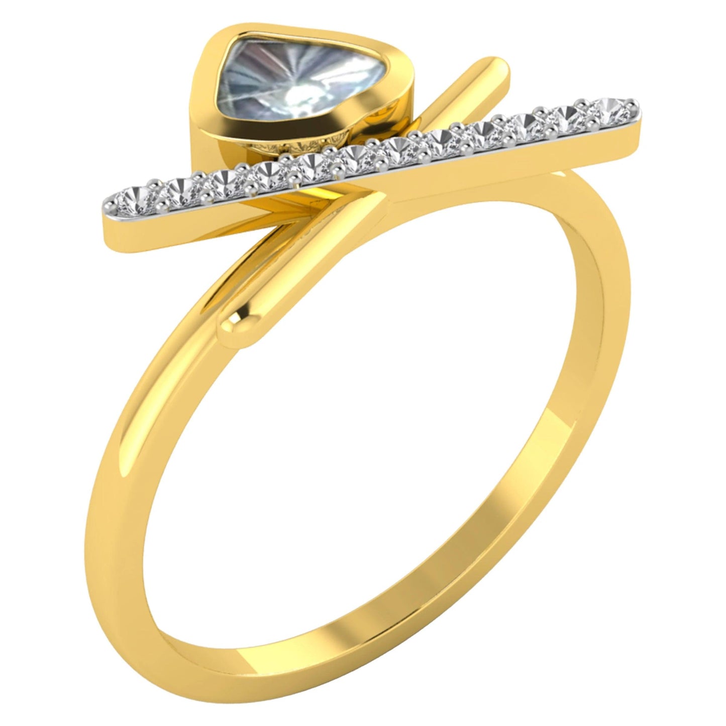 Polki On A Diamond Ring