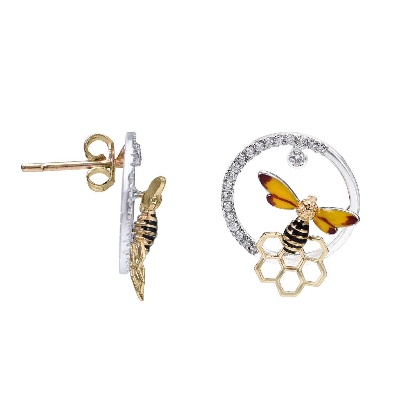 Lamarquem Honey Bee Diamond Earrings C