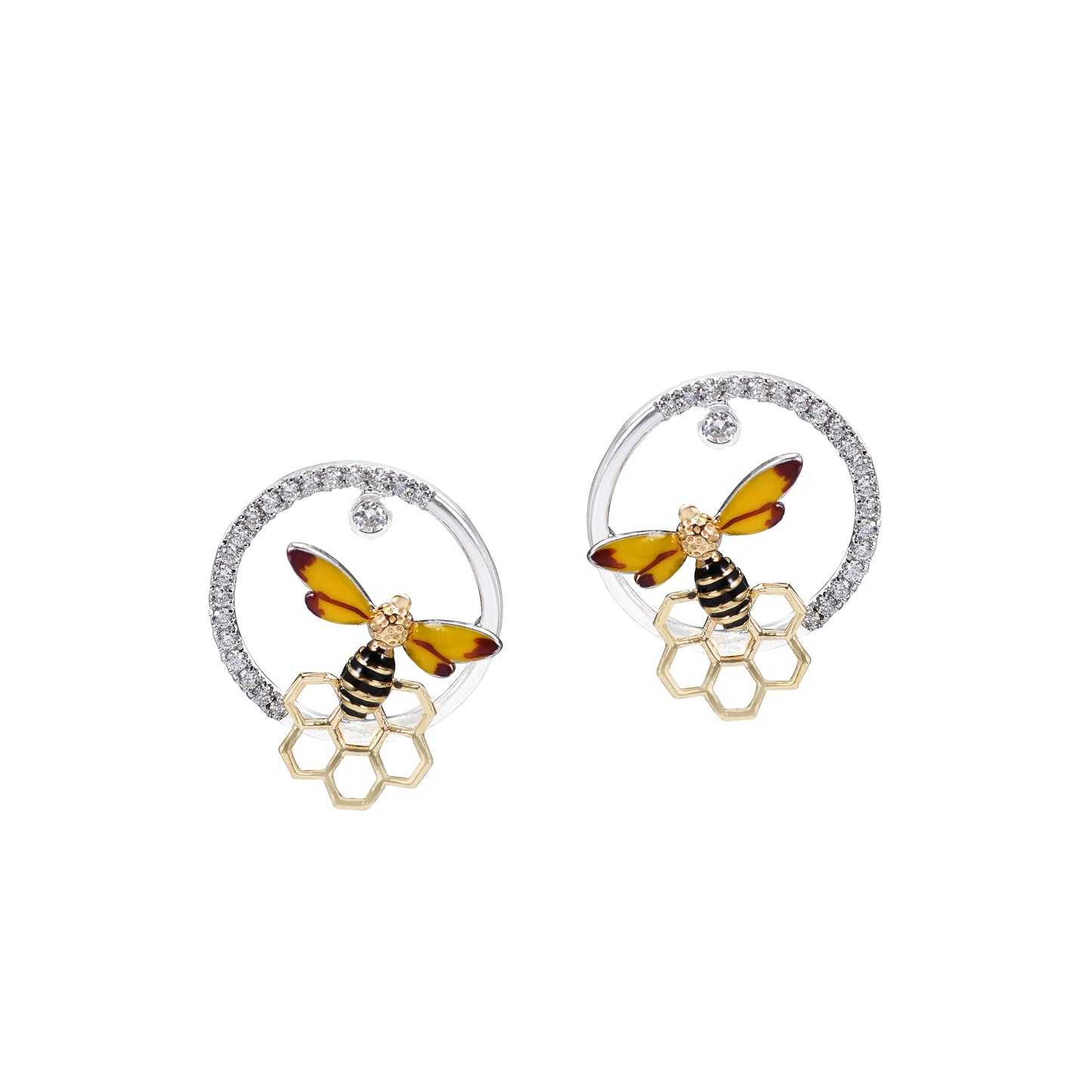 Lamarquem Honey Bee Diamond Earrings A