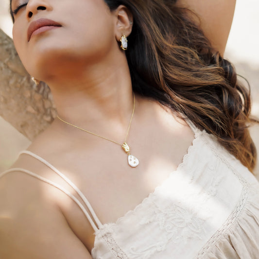 Diamond Encrusted Pearl Pendant D