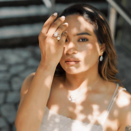 Eternally Together Pearl Diamond Ring B