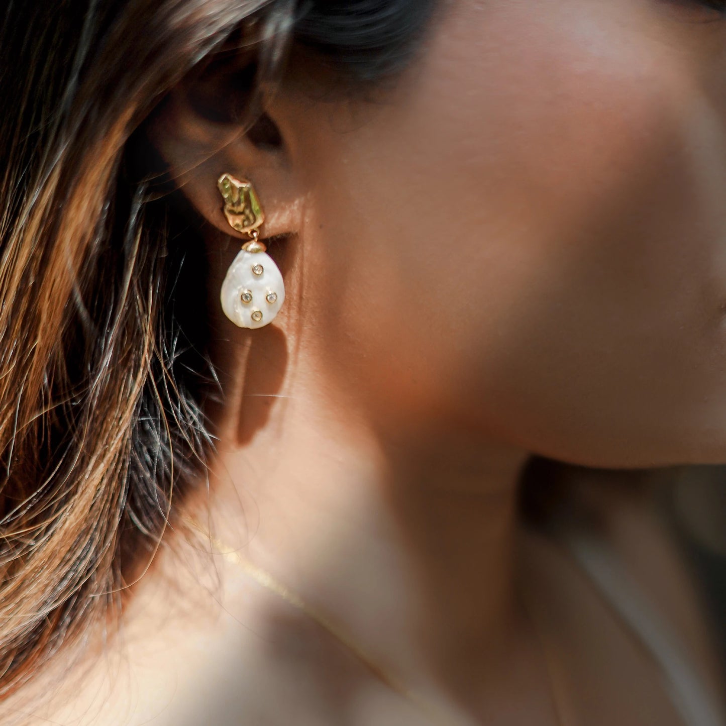 Golden Bliss Pearl Earrings F