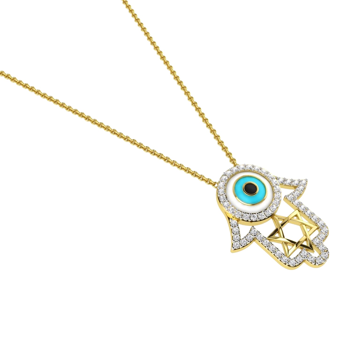 Hamsa And Evil Eye Pendant