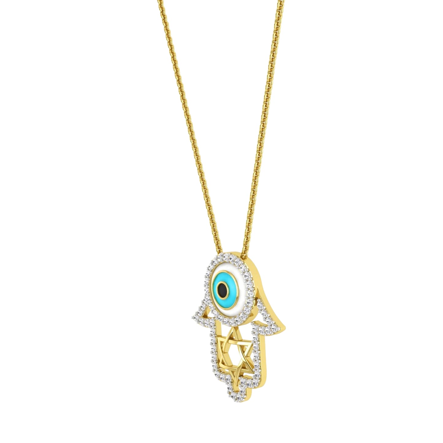Hamsa And Evil Eye Pendant