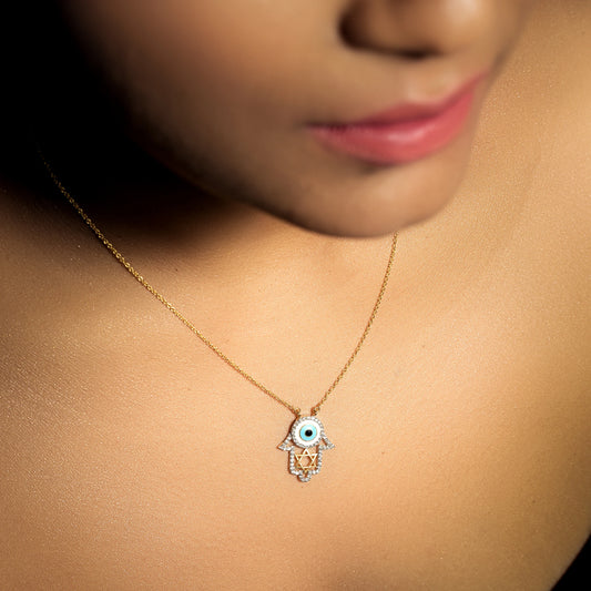 Hamsa And Evil Eye Pendant