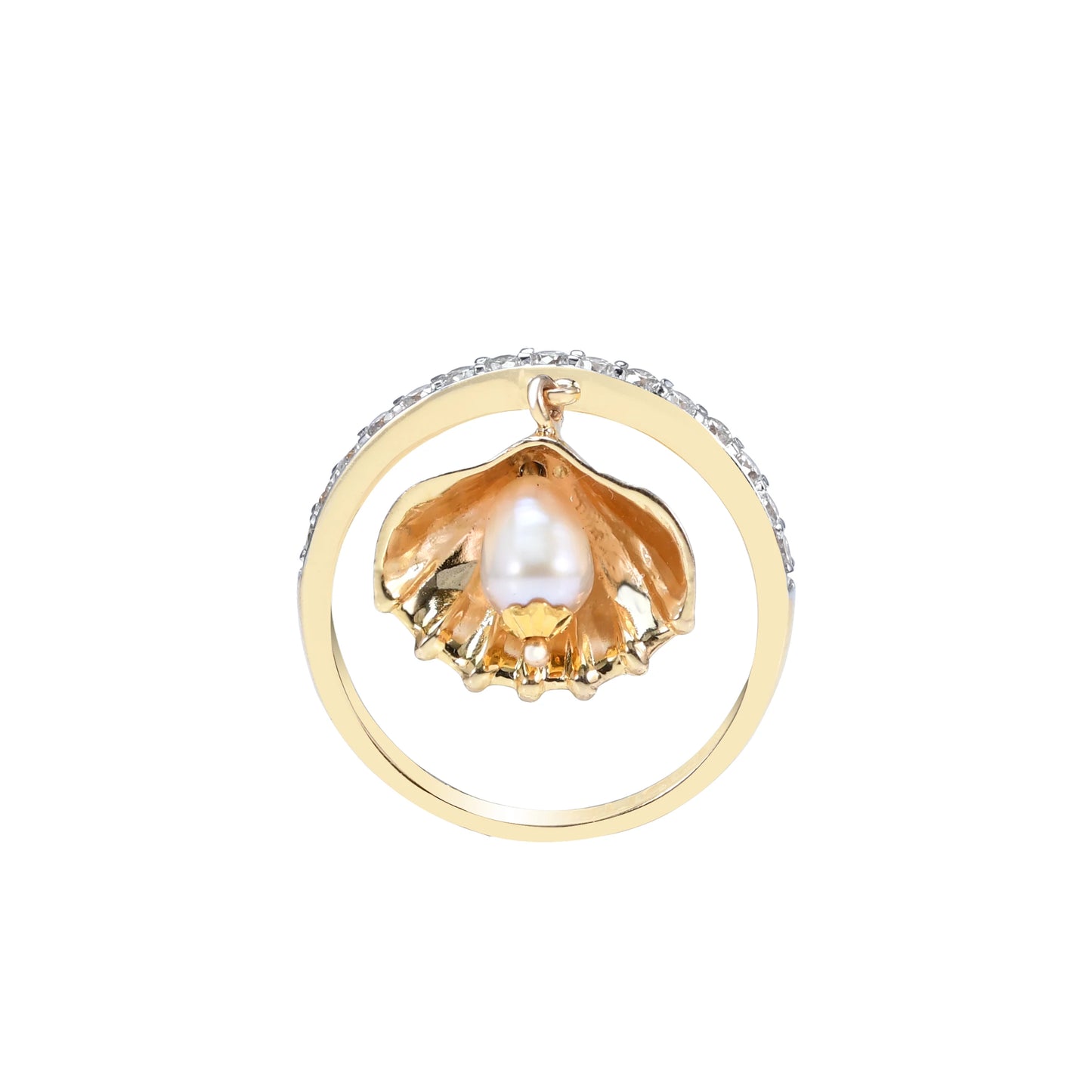 Pearl Charm Diamond Ring D