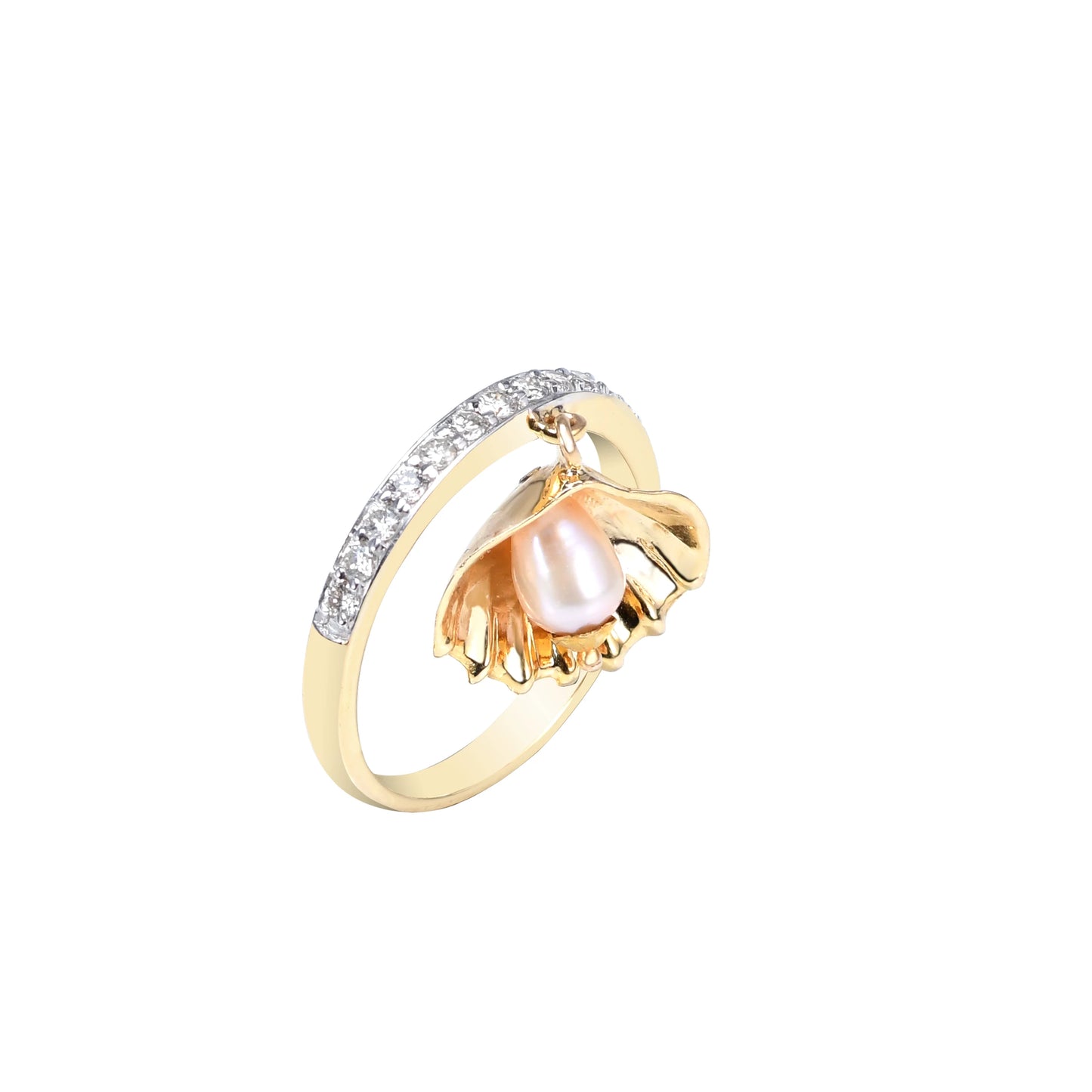 Pearl Charm Diamond Ring C