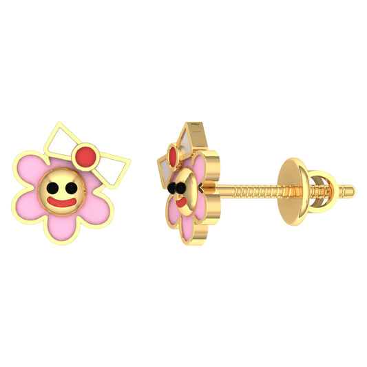 lamarquem_pink_flower_kids_earrings