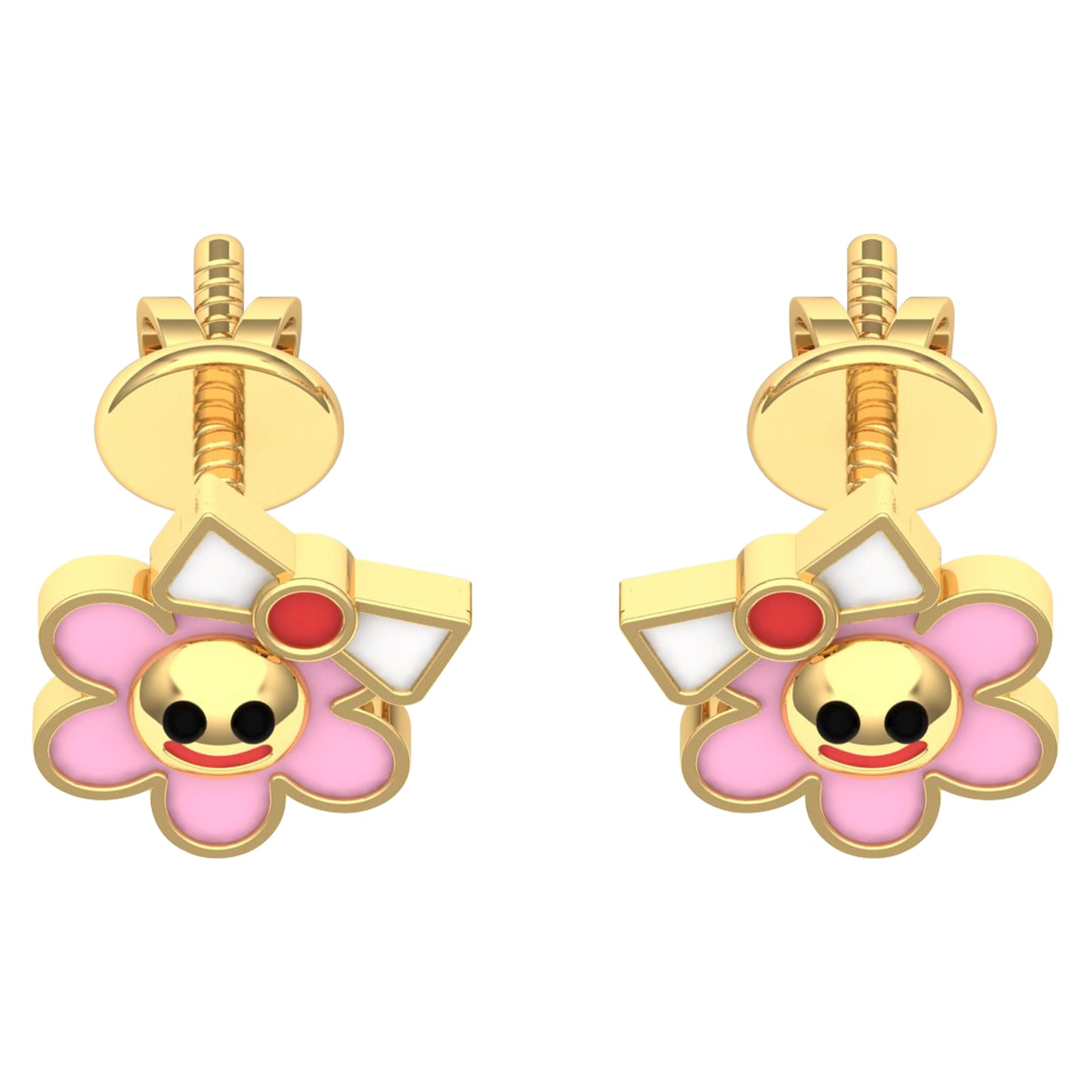 lamarquem_pink_flower_kids_earrings