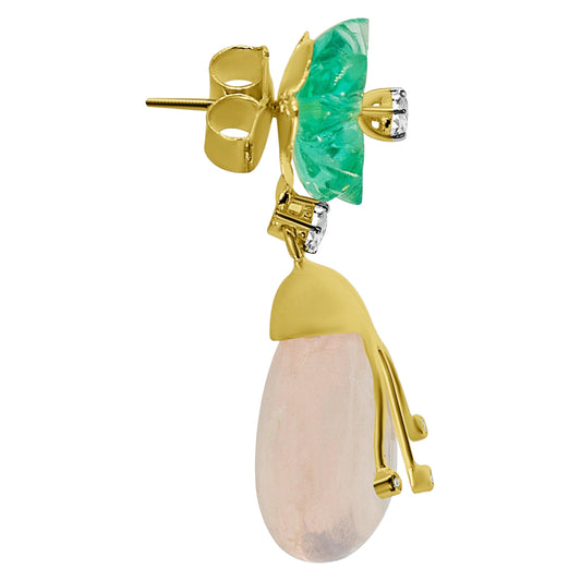 lamarquem_rose_quartz_drop_diamond_earring