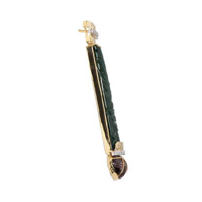 green_stone_carved_diamond_earrings