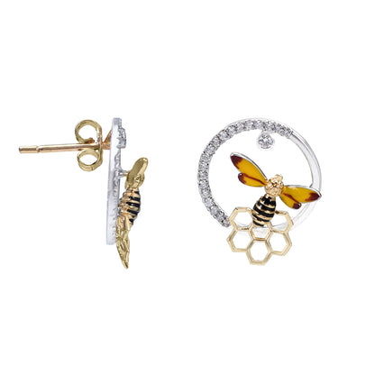 Lamarquem Honey Bee Diamond Earrings C