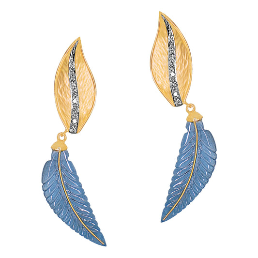 lamarquem_gold_leaf_diamond_earring