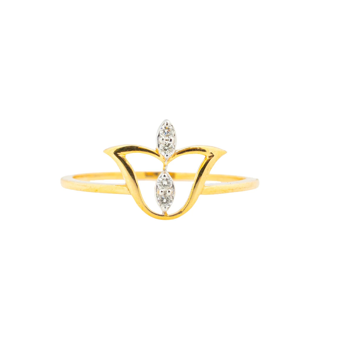 LAMARQUE-M GOLDEN LOTUS DIAMOND RING A