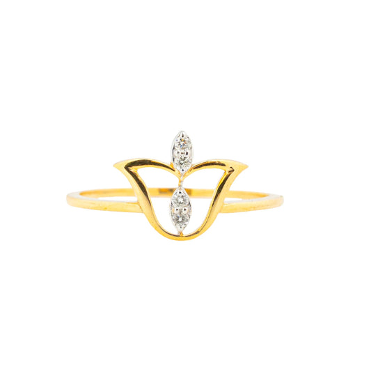LAMARQUE-M GOLDEN LOTUS DIAMOND RING A