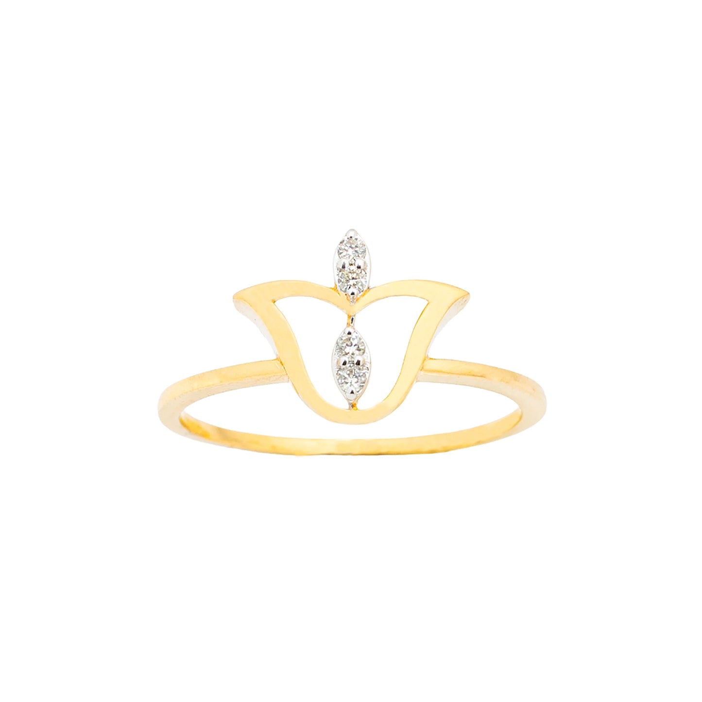 LAMARQUE-M GOLDEN LOTUS DIAMOND RING