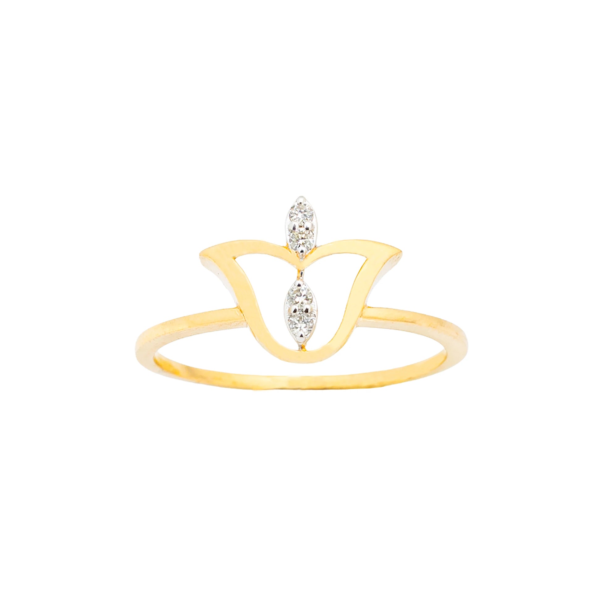 LAMARQUE-M GOLDEN LOTUS DIAMOND RING