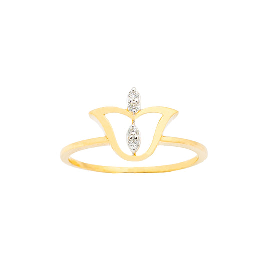 LAMARQUE-M GOLDEN LOTUS DIAMOND RING