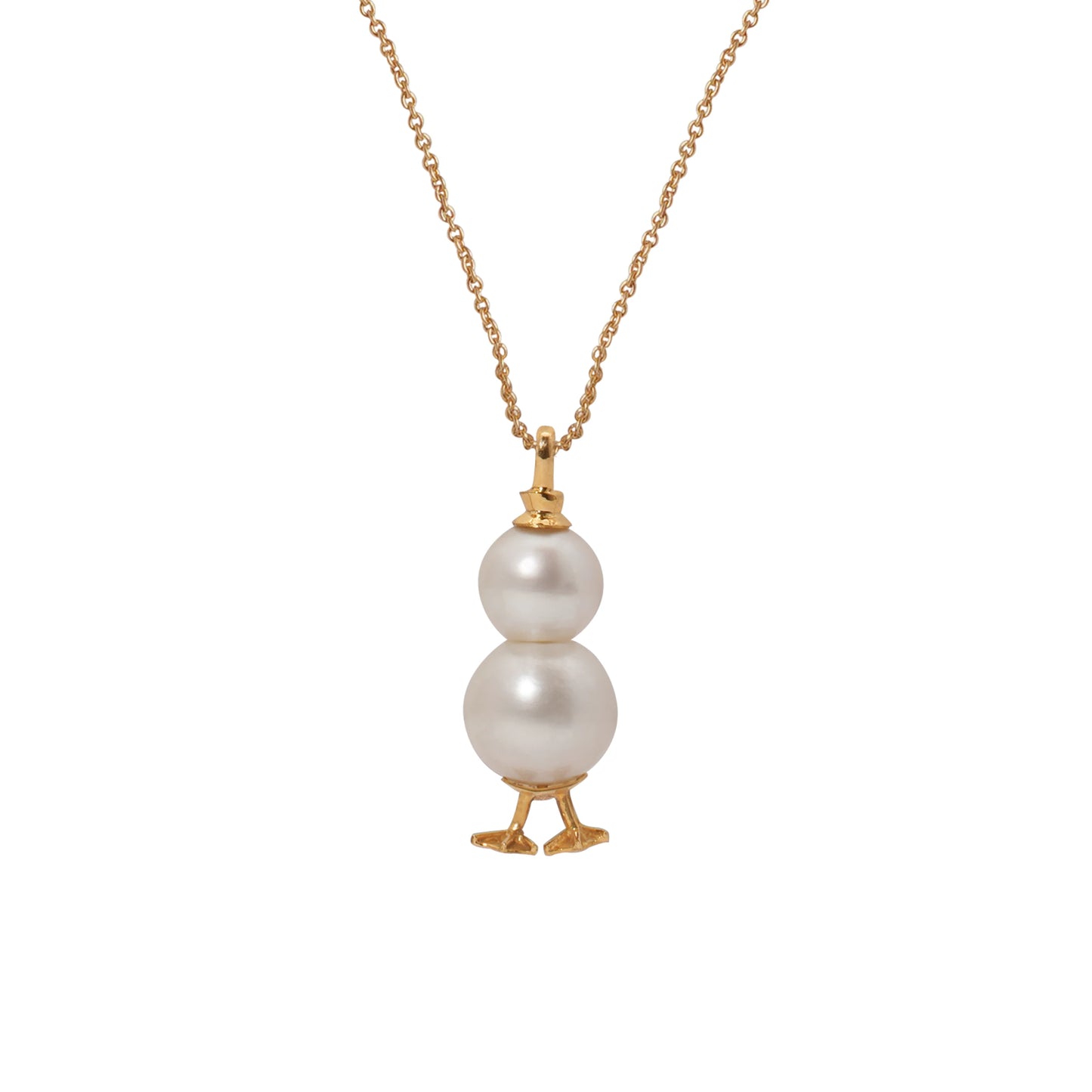 Golden Snowman Pearl Pendant C