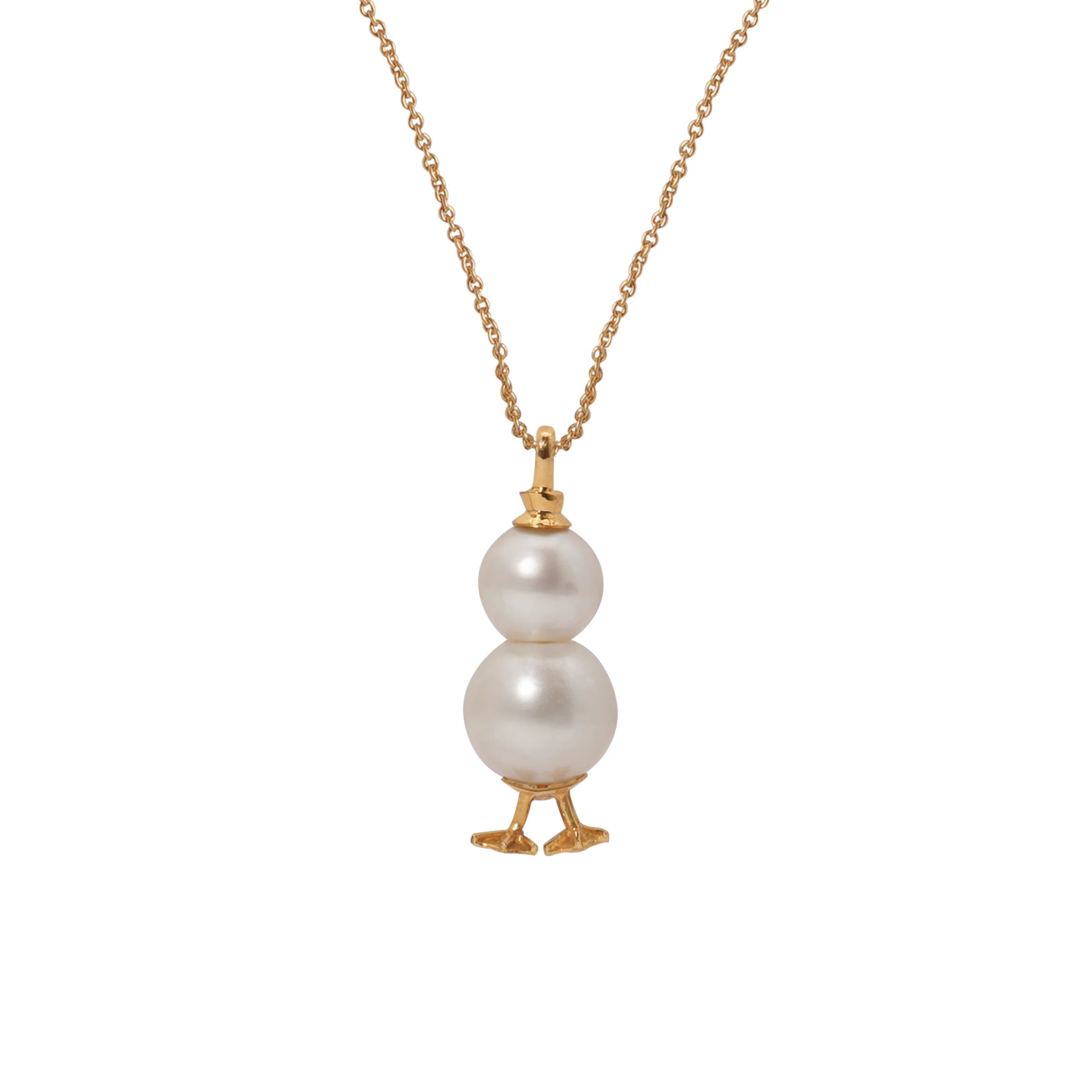 Golden Snowman Pearl Pendant C