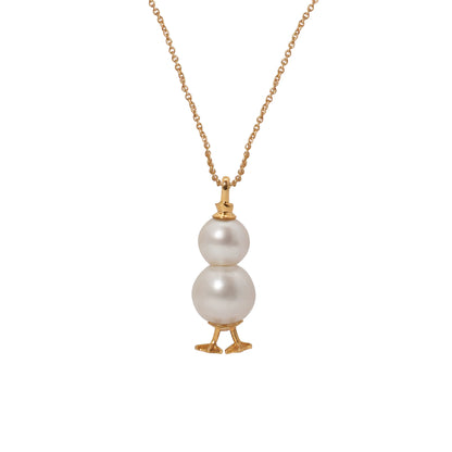 Golden Snowman Pearl Pendant C