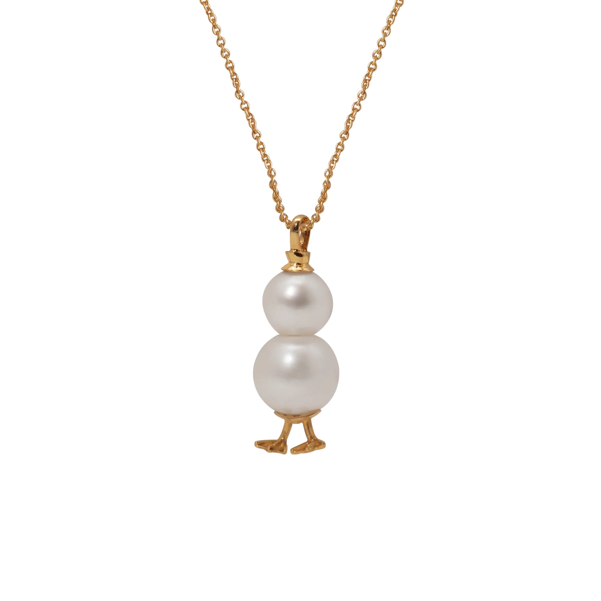 Golden Snowman Pearl Pendant A