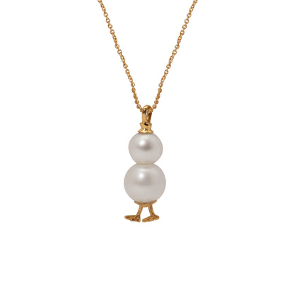Golden Snowman Pearl Pendant A