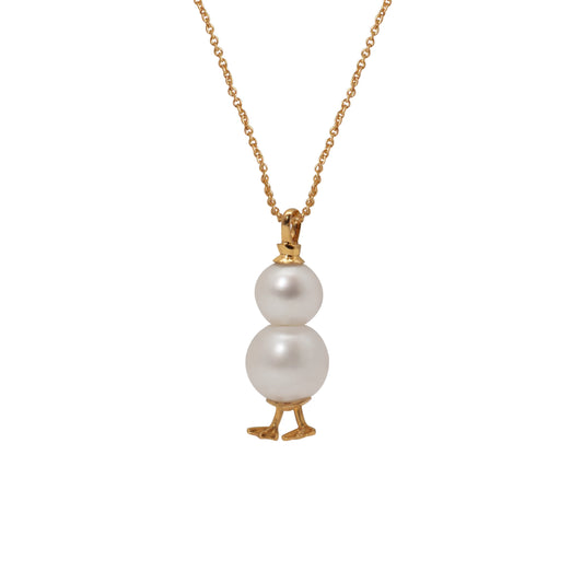 Golden Snowman Pearl Pendant A
