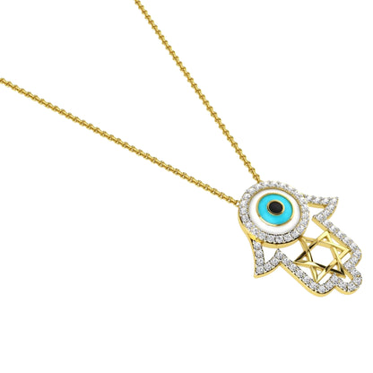 Hamsa And Evil Eye Pendant