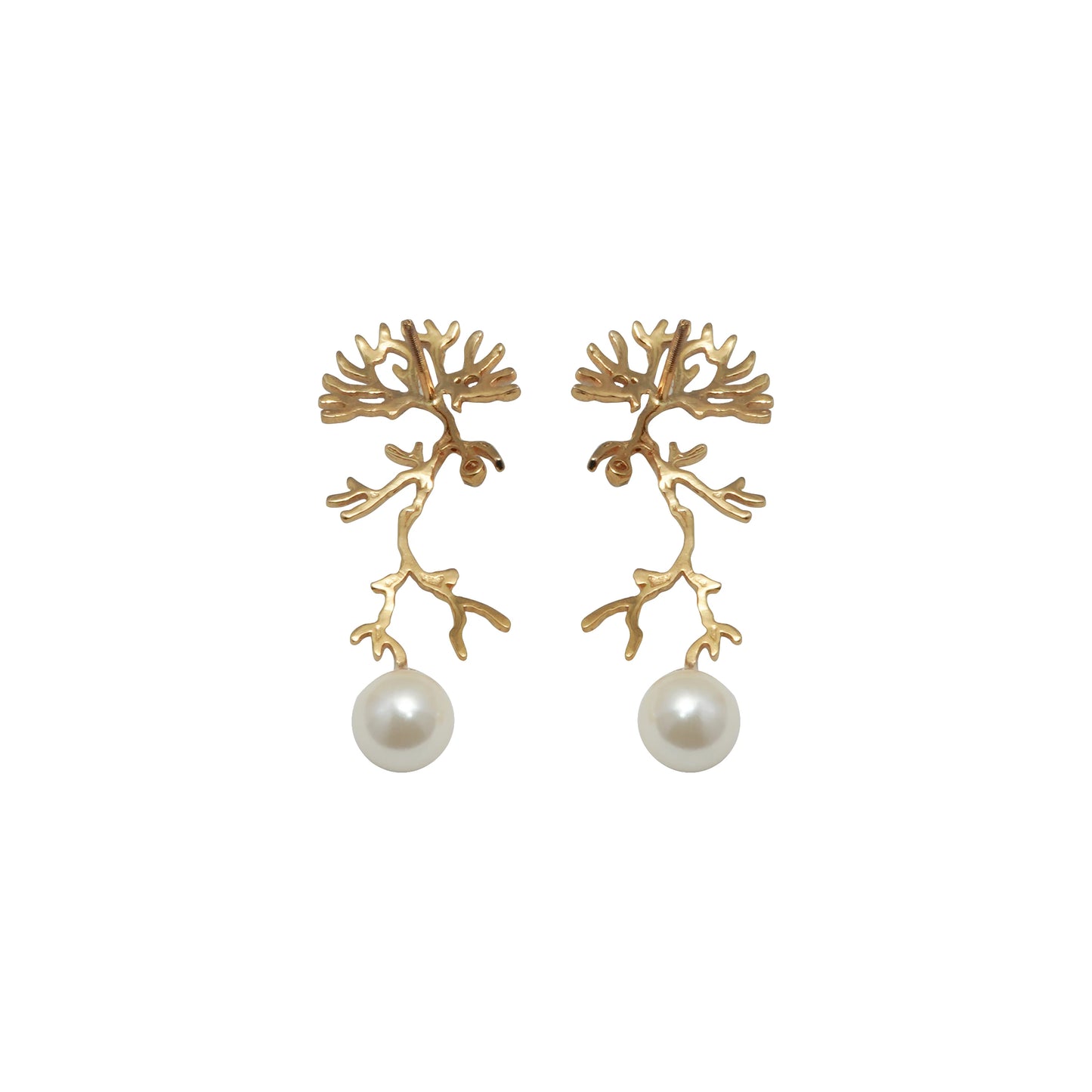 Intricate Pearl Diamond Earrings E