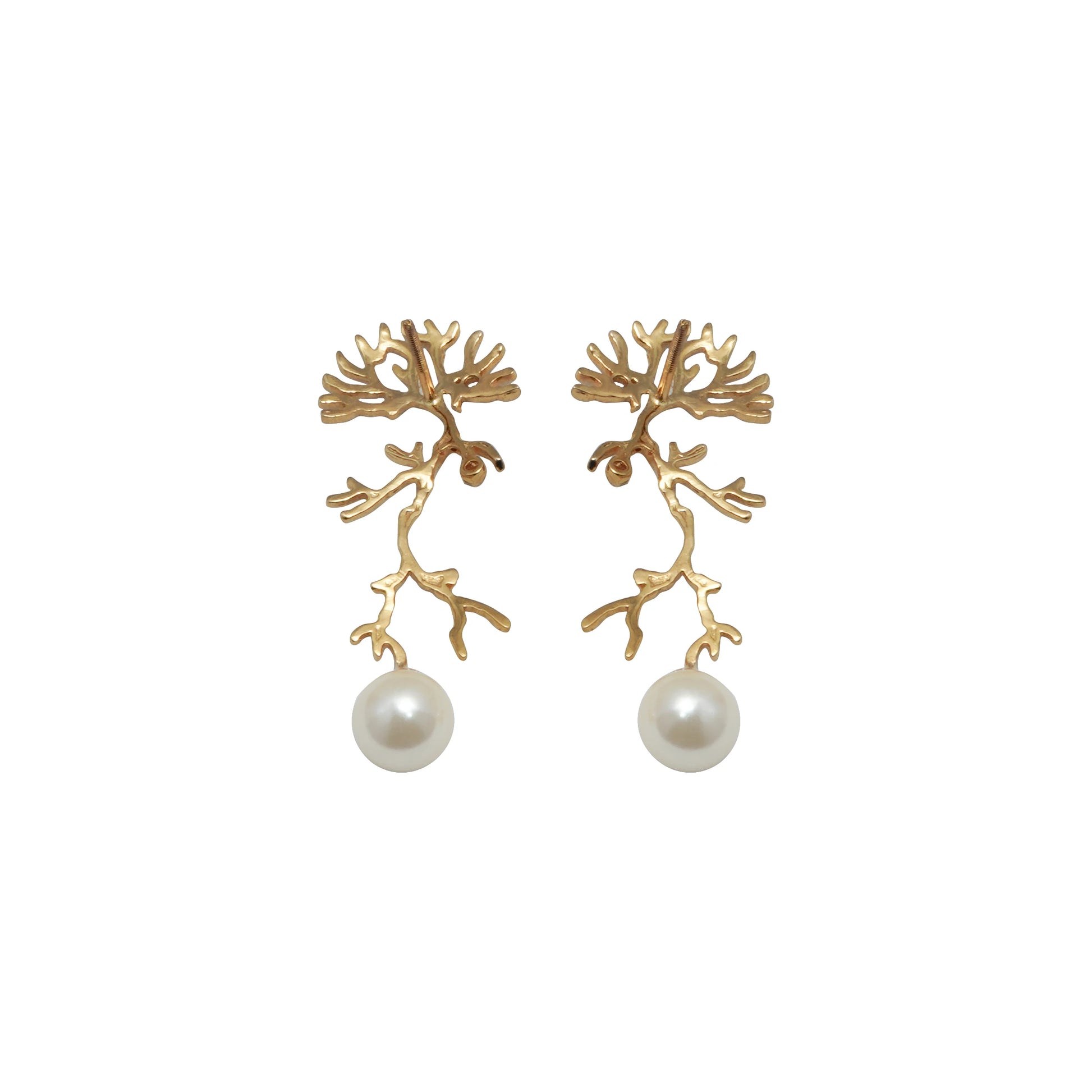 Intricate Pearl Diamond Earrings E