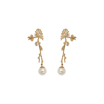 Intricate Pearl Diamond Earrings C