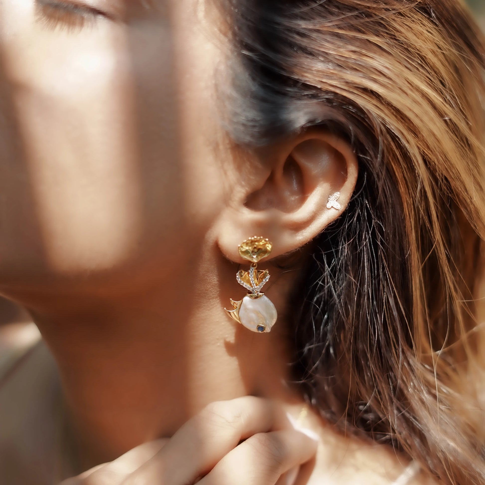 Marine Life Diamond Earrings D
