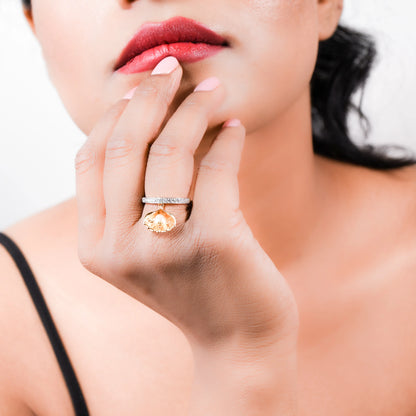 Pearl Charm Diamond Ring B
