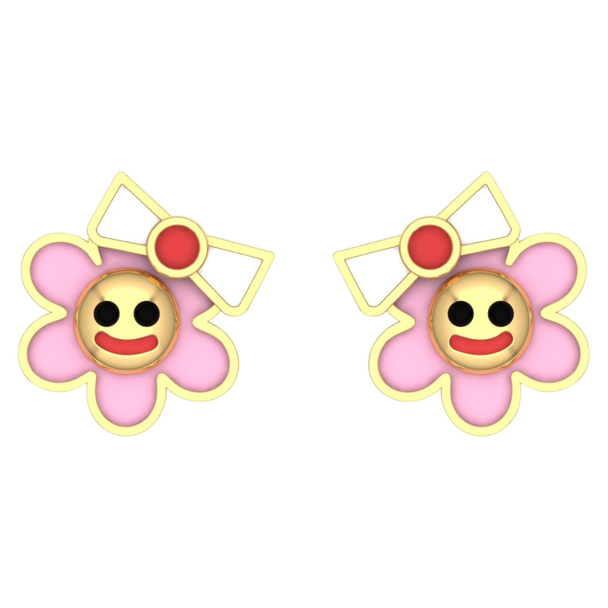 lamarquem_pink_flower_kids_earrings
