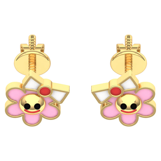 lamarquem_pink_flower_kids_earrings