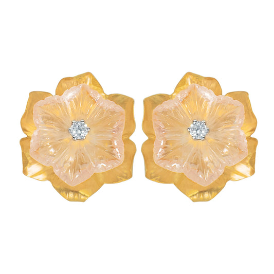 lamarquem_rose_quartz_stud_diamond_earring