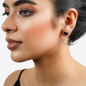 contemporary hoop diamond earring