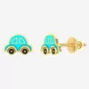 blue car kids earrings